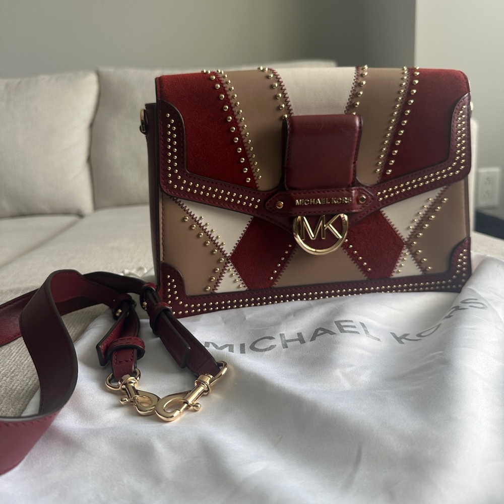 Michael Kors Burgundy Shoulder Bag